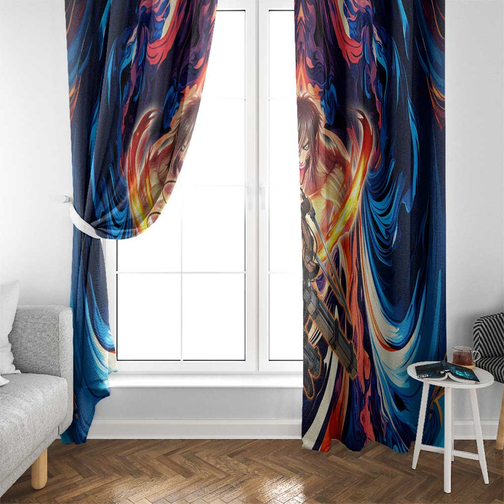 Trippy Eren Yeager Attack on Titan Window Curtain Trippy Style