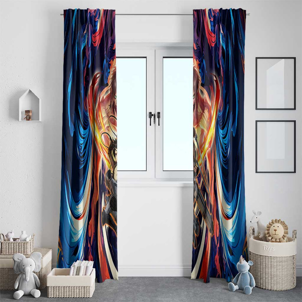 Trippy Eren Yeager Attack on Titan Window Curtain Trippy Style