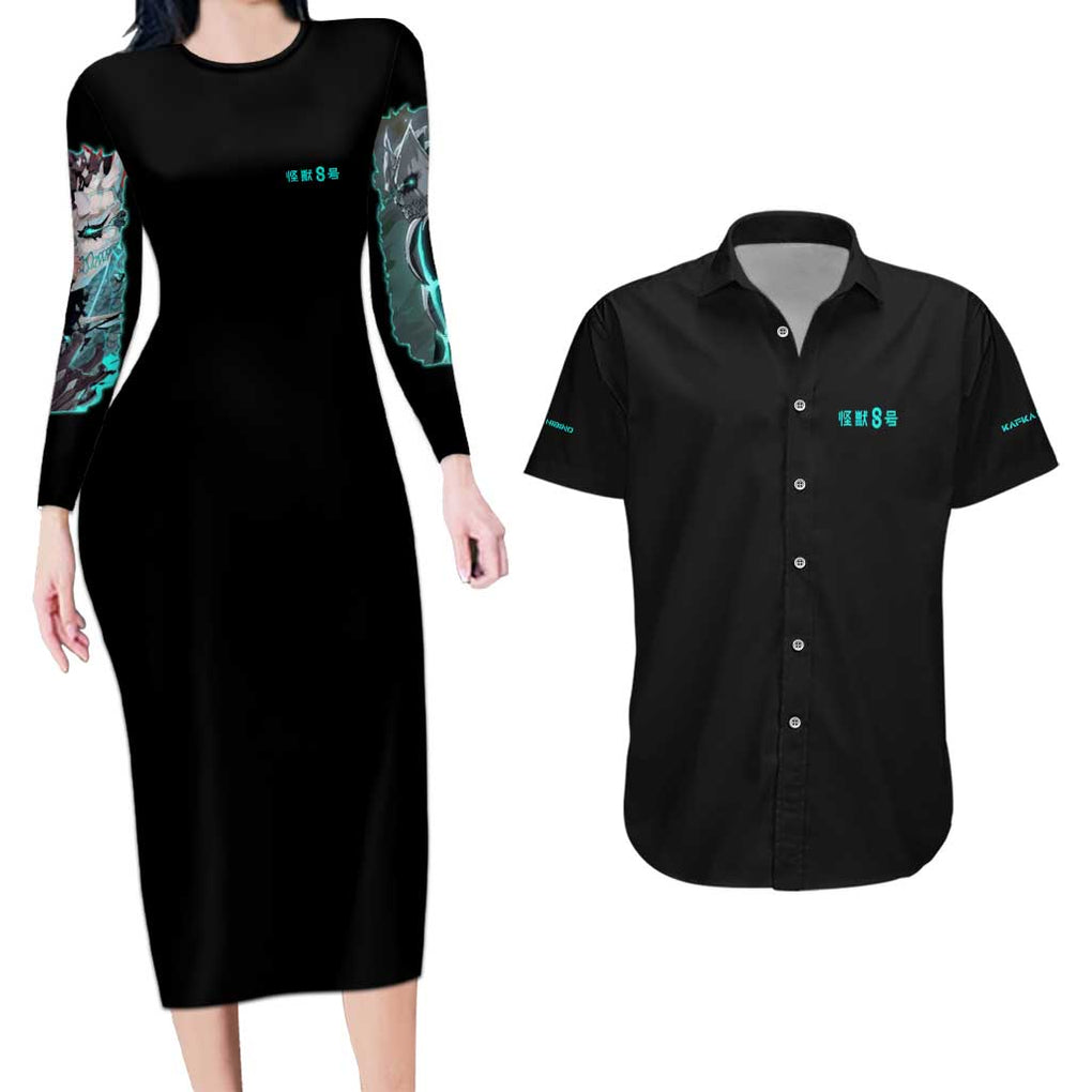 Hibino Kafka Kaiju No. 8 Couples Matching Long Sleeve Bodycon Dress and Hawaiian Shirt Anime Style