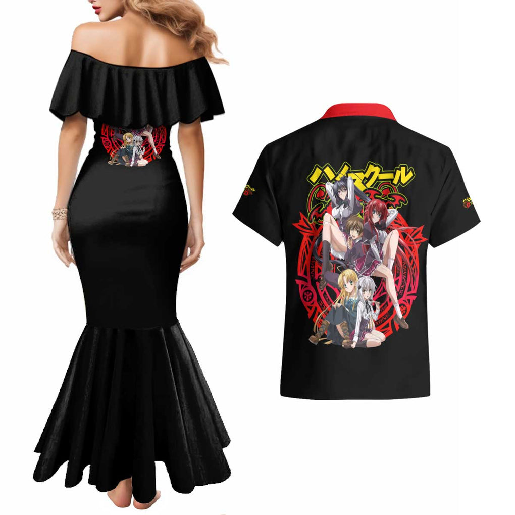 High School DXD Couples Matching Mermaid Dress and Hawaiian Shirt Anime Style