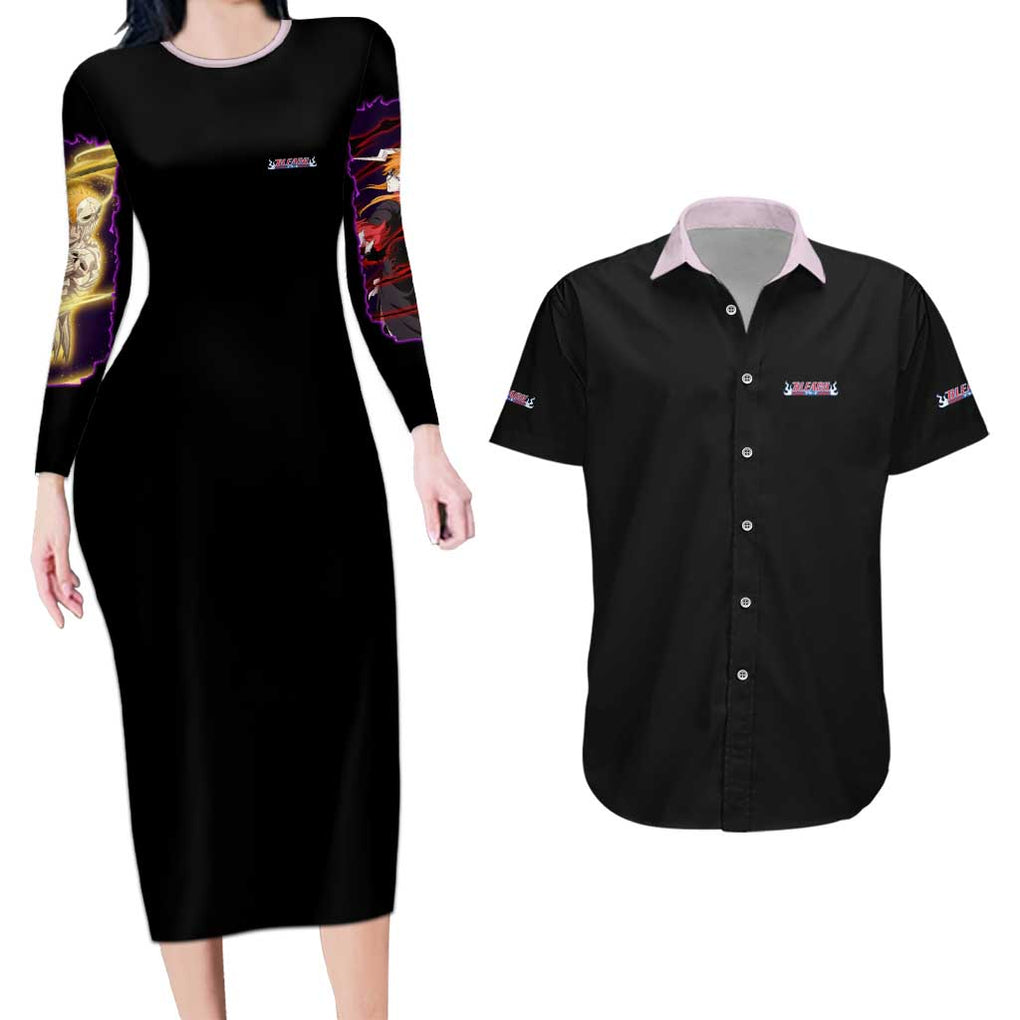 Arrancar Invasion Bleach Couples Matching Long Sleeve Bodycon Dress and Hawaiian Shirt Japan Anime Style