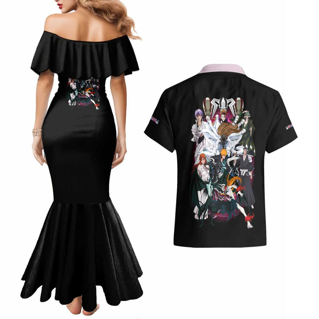 Arrancar Invasion Bleach Couples Matching Mermaid Dress and Hawaiian Shirt Japan Anime Style
