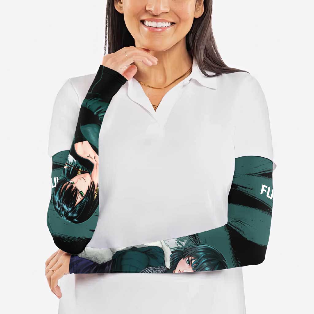Fubuki One Punch Man Anime Teal and Black Theme Arm Sleeves with Elegant Psychic Pose and Cool Urban Style - The Mazicc