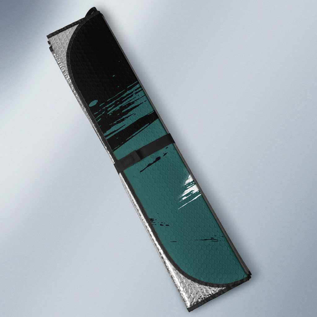 Fubuki One Punch Man Anime Teal and Black Theme Auto Sun Shade with Elegant Psychic Pose and Cool Urban Style - The Mazicc