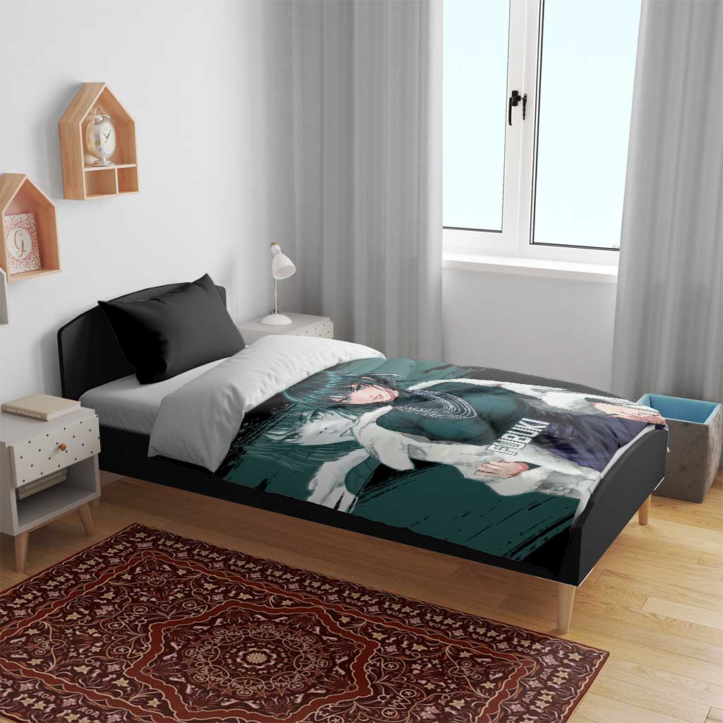 Fubuki One Punch Man Anime Teal and Black Theme Bedding Set with Elegant Psychic Pose and Cool Urban Style - The Mazicc