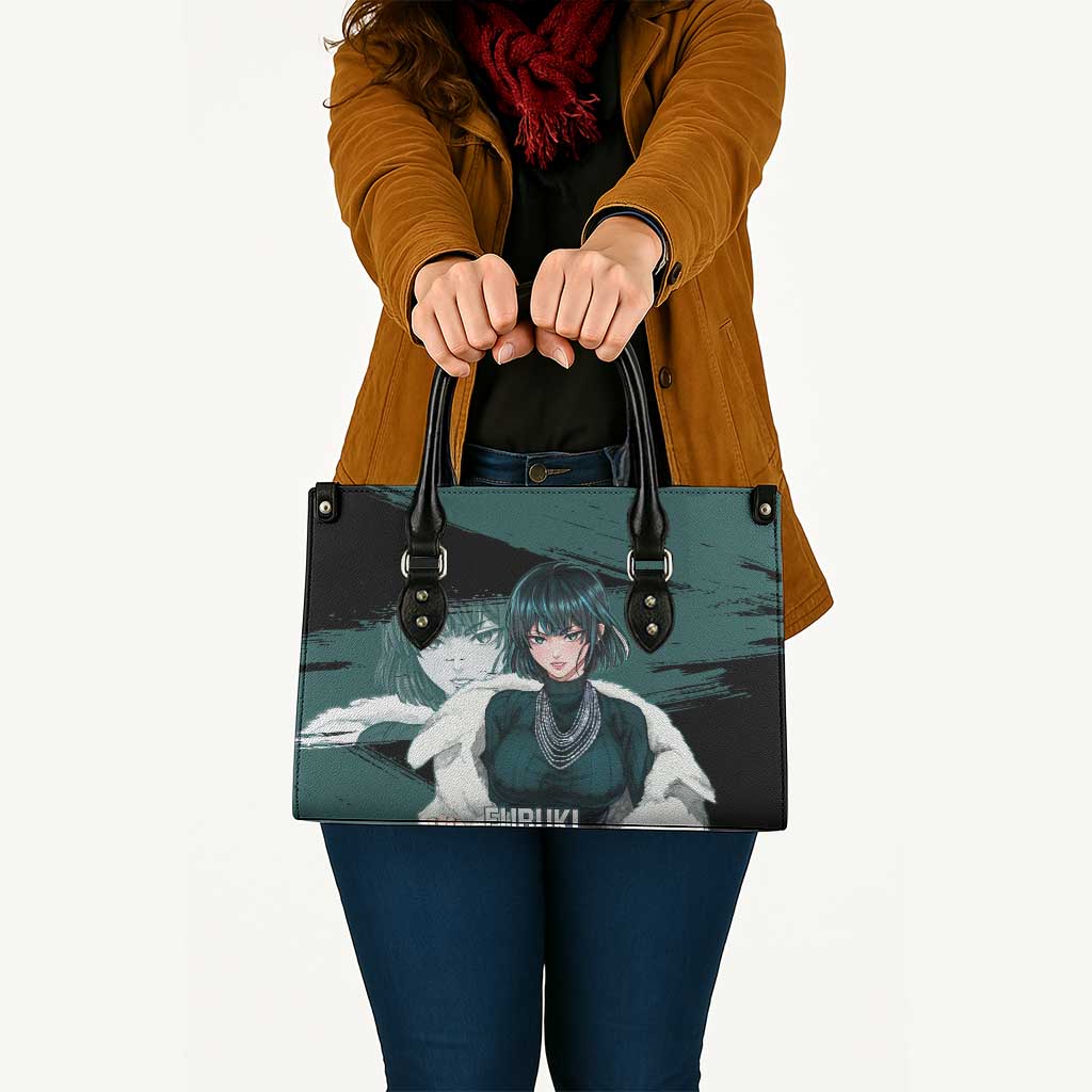 Fubuki One Punch Man Anime Teal and Black Theme Leather Bag with Elegant Psychic Pose and Cool Urban Style - The Mazicc