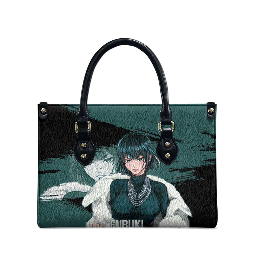 Fubuki One Punch Man Anime Teal and Black Theme Leather Bag with Elegant Psychic Pose and Cool Urban Style - The Mazicc