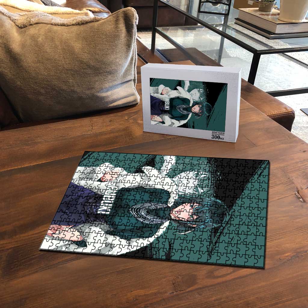 Fubuki One Punch Man Anime Teal and Black Theme Puzzle with Elegant Psychic Pose and Cool Urban Style - The Mazicc