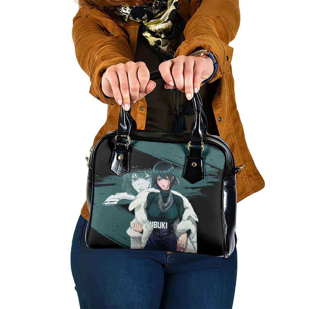 Fubuki One Punch Man Anime Teal and Black Theme Shoulder Handbag with Elegant Psychic Pose and Cool Urban Style - The Mazicc