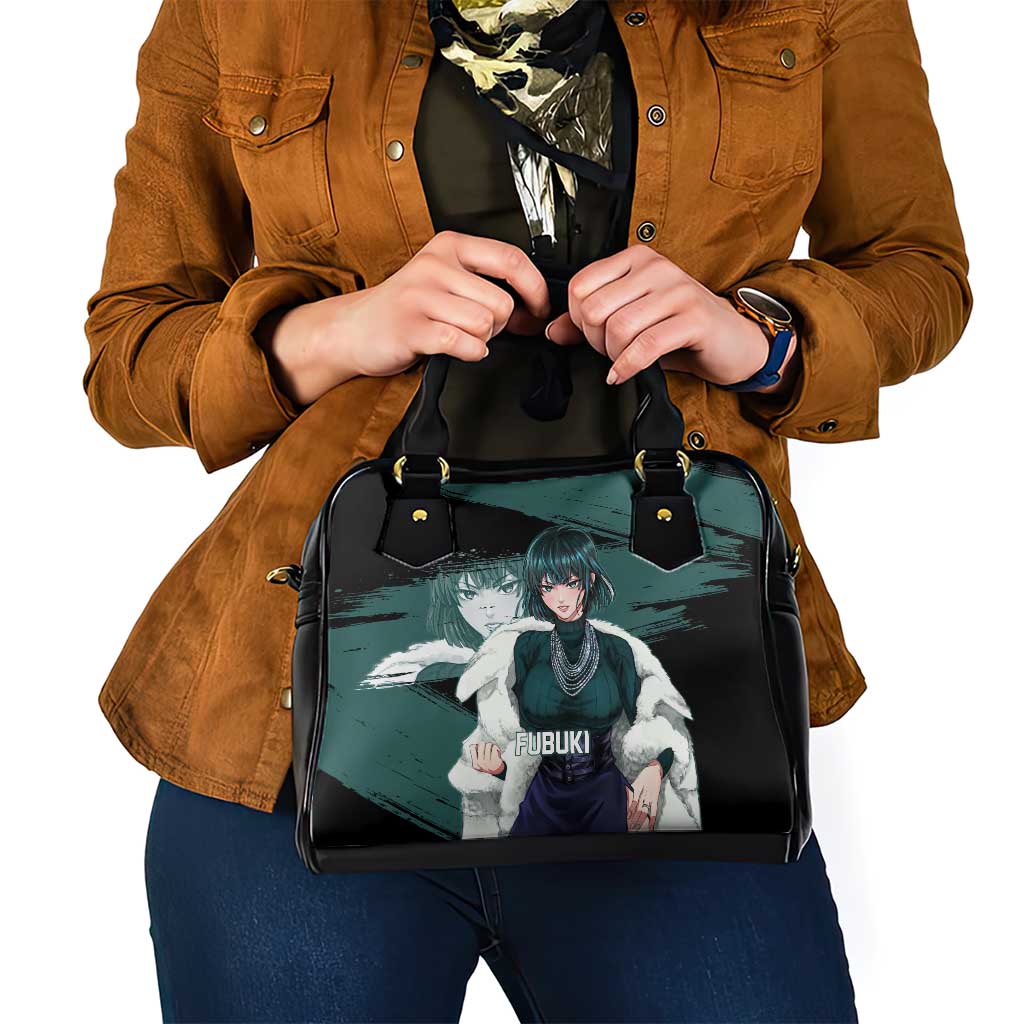 Fubuki One Punch Man Anime Teal and Black Theme Shoulder Handbag with Elegant Psychic Pose and Cool Urban Style - The Mazicc