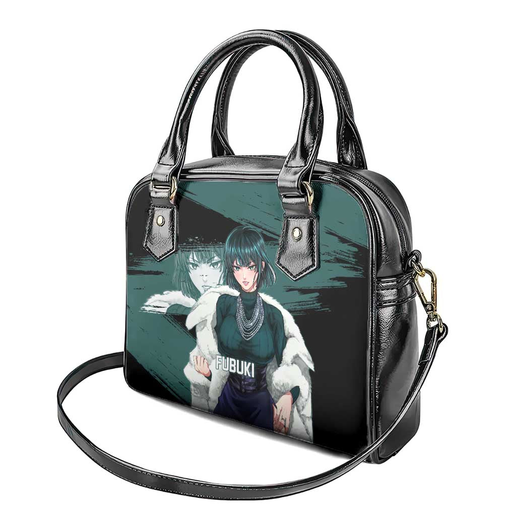 Fubuki One Punch Man Anime Teal and Black Theme Shoulder Handbag with Elegant Psychic Pose and Cool Urban Style - The Mazicc