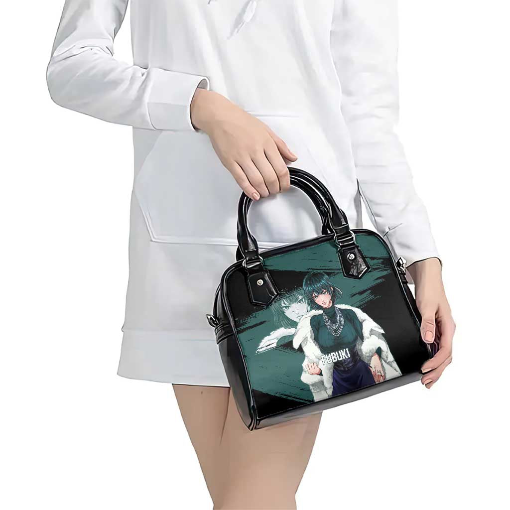 Fubuki One Punch Man Anime Teal and Black Theme Shoulder Handbag with Elegant Psychic Pose and Cool Urban Style - The Mazicc