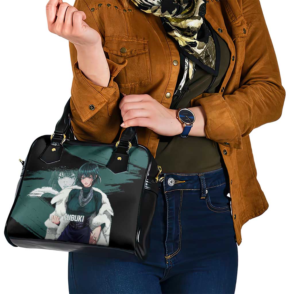 Fubuki One Punch Man Anime Teal and Black Theme Shoulder Handbag with Elegant Psychic Pose and Cool Urban Style - The Mazicc