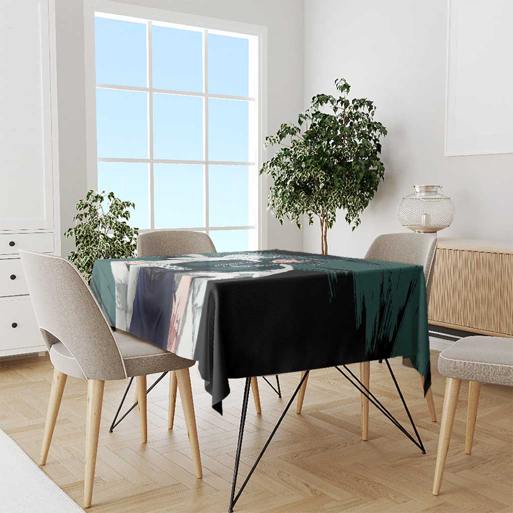 Fubuki One Punch Man Anime Teal and Black Theme Tablecloth with Elegant Psychic Pose and Cool Urban Style - The Mazicc