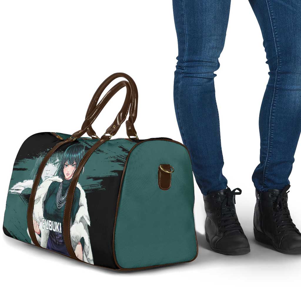 Fubuki One Punch Man Anime Teal and Black Theme Travel Bag with Elegant Psychic Pose and Cool Urban Style - The Mazicc