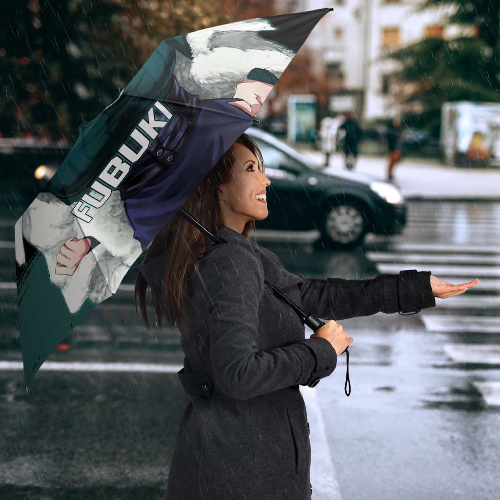 Fubuki One Punch Man Anime Teal and Black Theme Umbrella with Elegant Psychic Pose and Cool Urban Style - The Mazicc