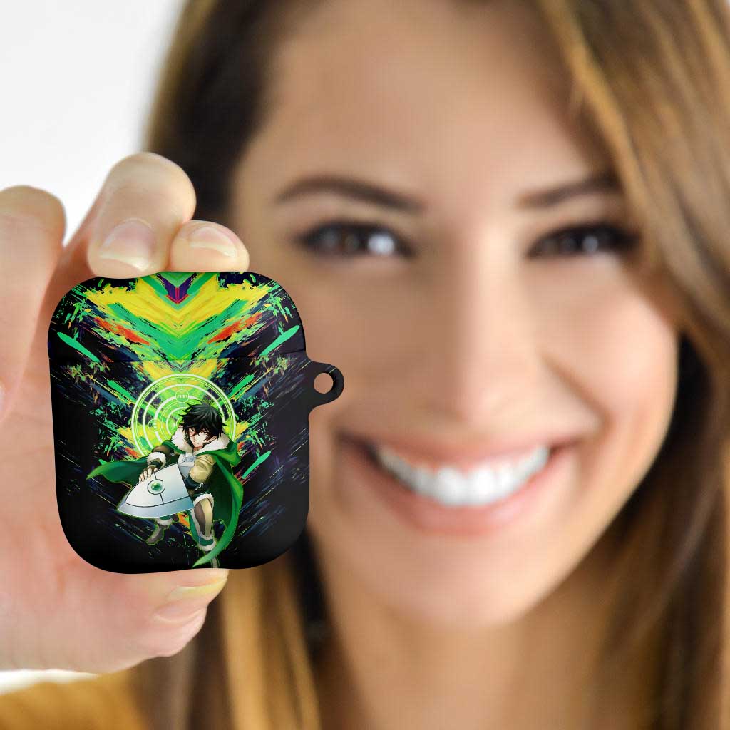 Naofumi The Rising of the Shield Hero AirPods Case with Dynamic Combat Pose and Energy Circles - The Mazicc