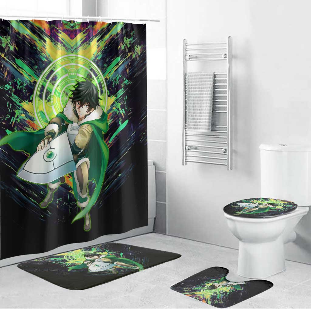 Naofumi The Rising of the Shield Hero Bathroom Set with Dynamic Combat Pose and Energy Circles - The Mazicc