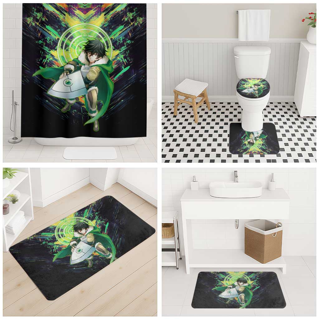 Naofumi The Rising of the Shield Hero Bathroom Set with Dynamic Combat Pose and Energy Circles - The Mazicc