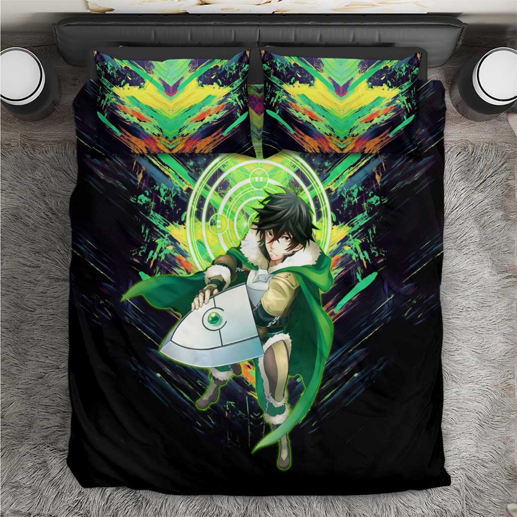 Naofumi The Rising of the Shield Hero Bedding Set with Dynamic Combat Pose and Energy Circles - The Mazicc