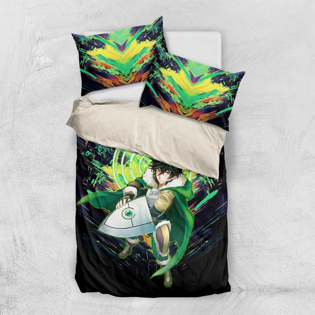 Naofumi The Rising of the Shield Hero Bedding Set with Dynamic Combat Pose and Energy Circles - The Mazicc
