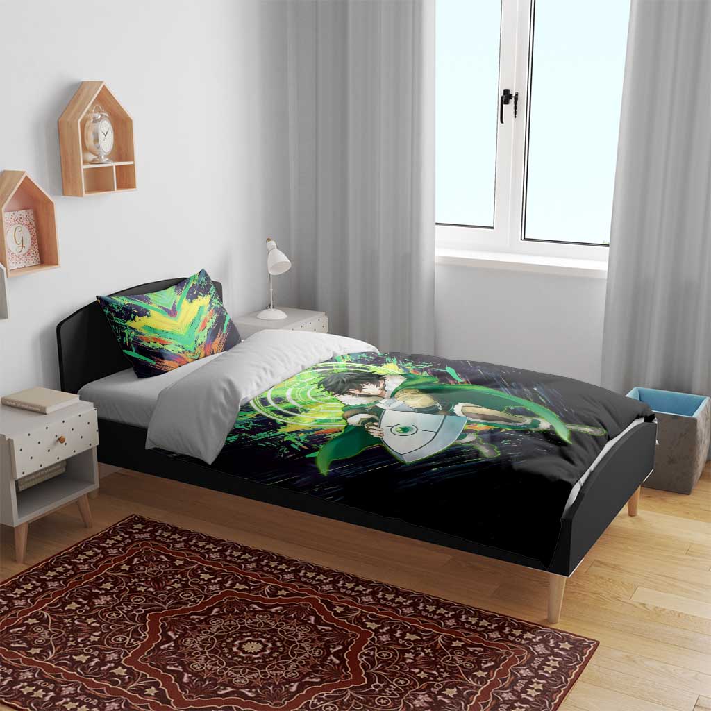 Naofumi The Rising of the Shield Hero Bedding Set with Dynamic Combat Pose and Energy Circles - The Mazicc