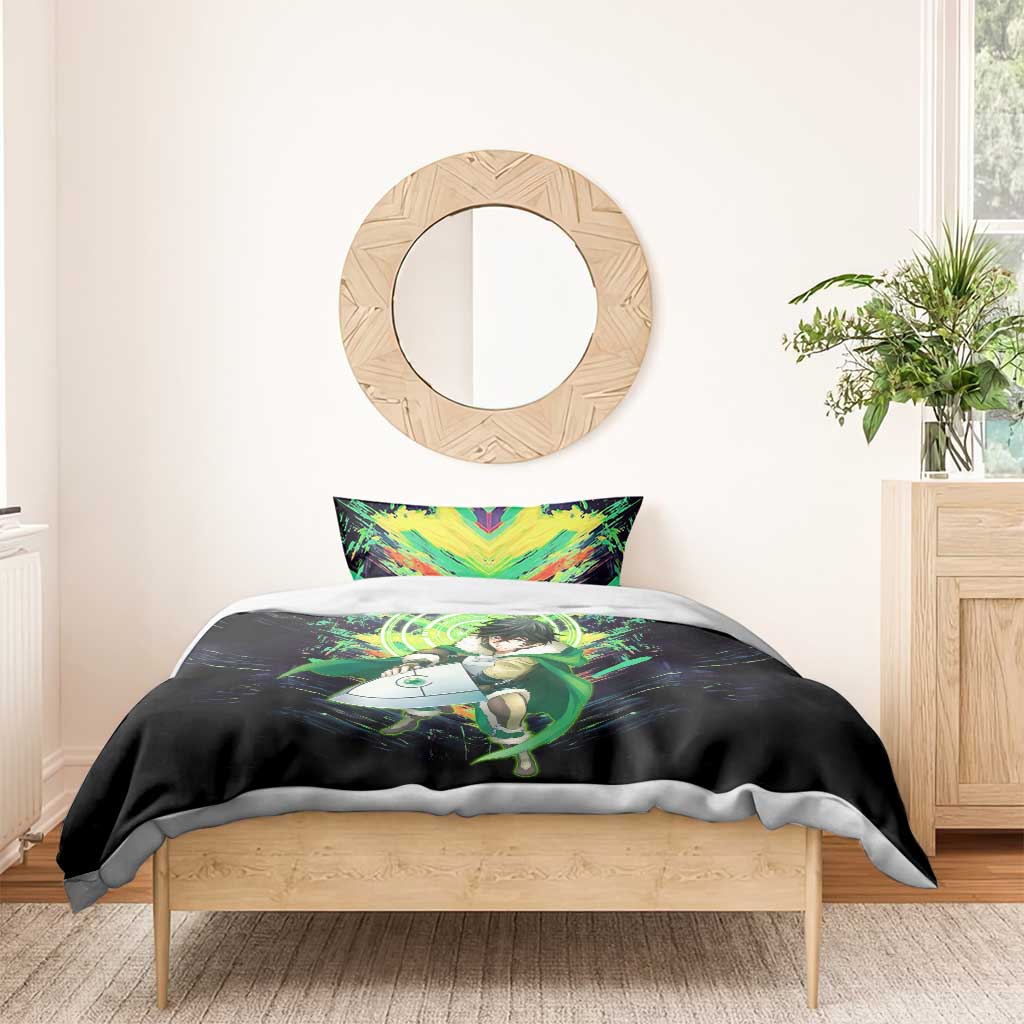 Naofumi The Rising of the Shield Hero Bedding Set with Dynamic Combat Pose and Energy Circles - The Mazicc