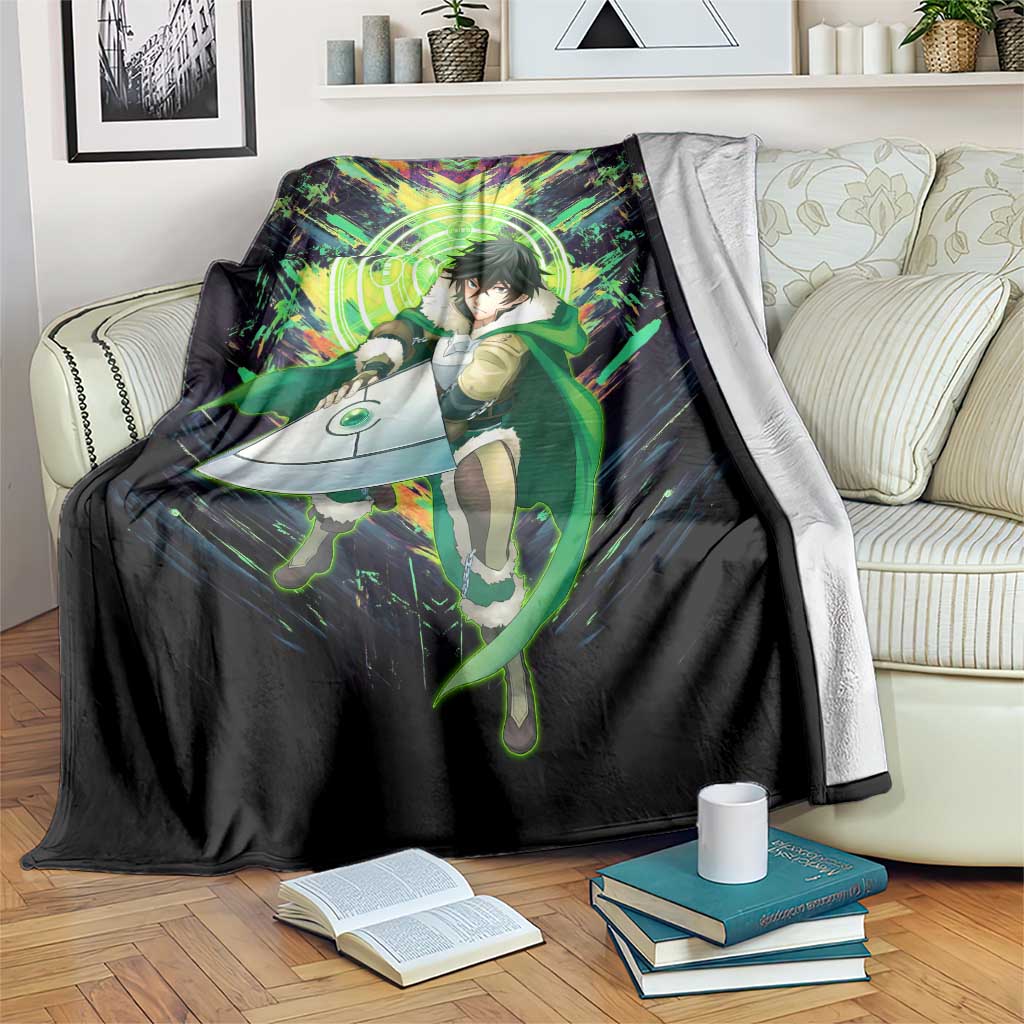 Naofumi The Rising of the Shield Hero Blanket with Dynamic Combat Pose and Energy Circles - The Mazicc