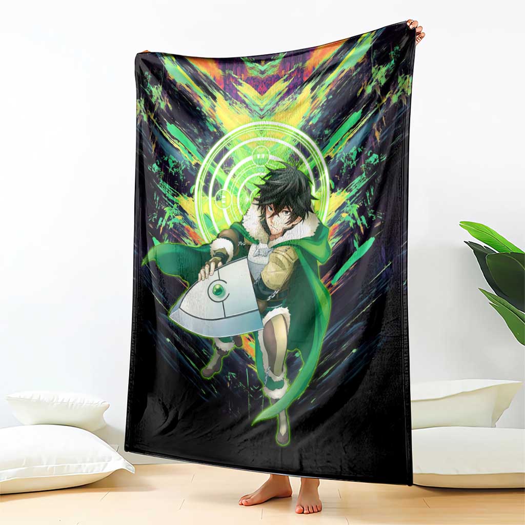 Naofumi The Rising of the Shield Hero Blanket with Dynamic Combat Pose and Energy Circles - The Mazicc