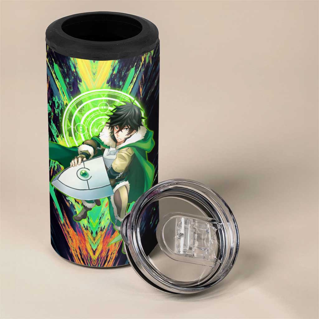 Naofumi The Rising of the Shield Hero 4 in 1 Can Cooler Tumbler with Dynamic Combat Pose and Energy Circles - The Mazicc