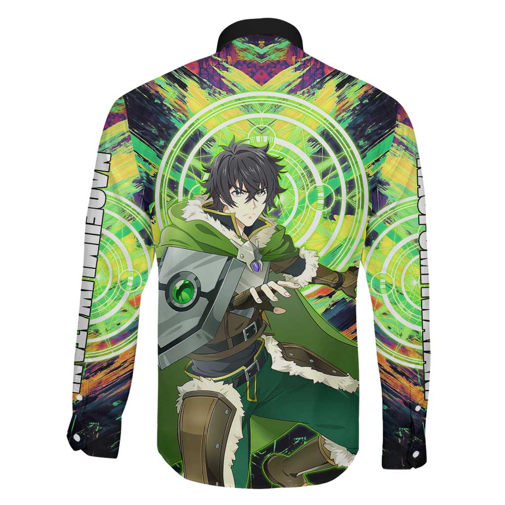 Naofumi The Rising of the Shield Hero Family Matching Puletasi and Hawaiian Shirt with Dynamic Combat Pose and Energy Circles