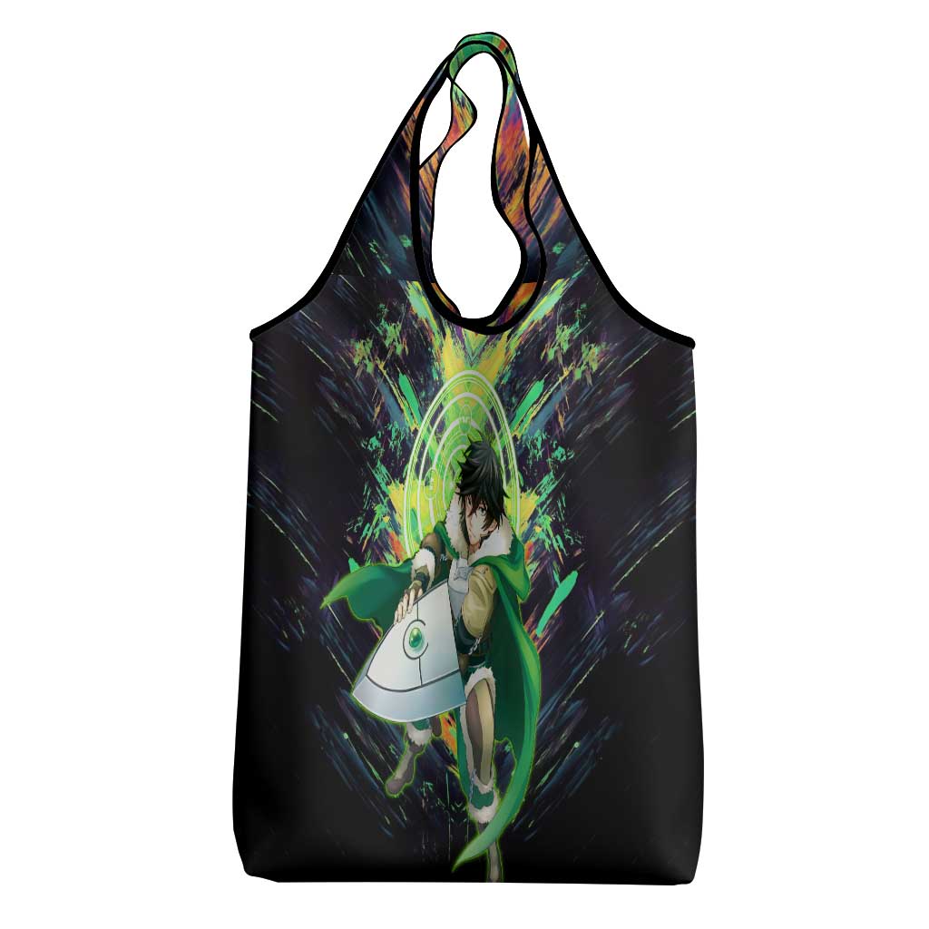 Naofumi The Rising of the Shield Hero Grocery Bag with Dynamic Combat Pose and Energy Circles - The Mazicc