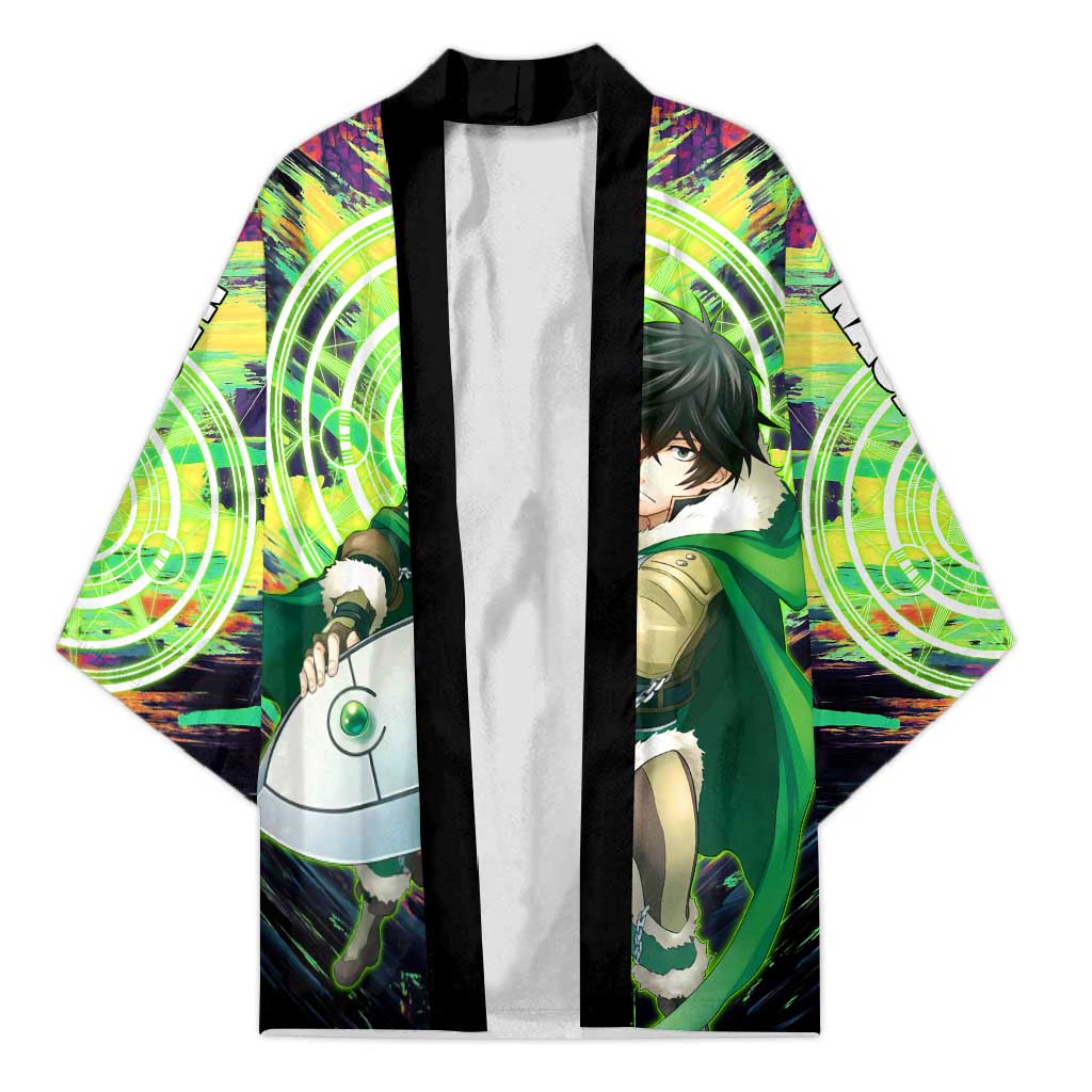Naofumi The Rising of the Shield Hero Kimono with Dynamic Combat Pose and Energy Circles - The Mazicc