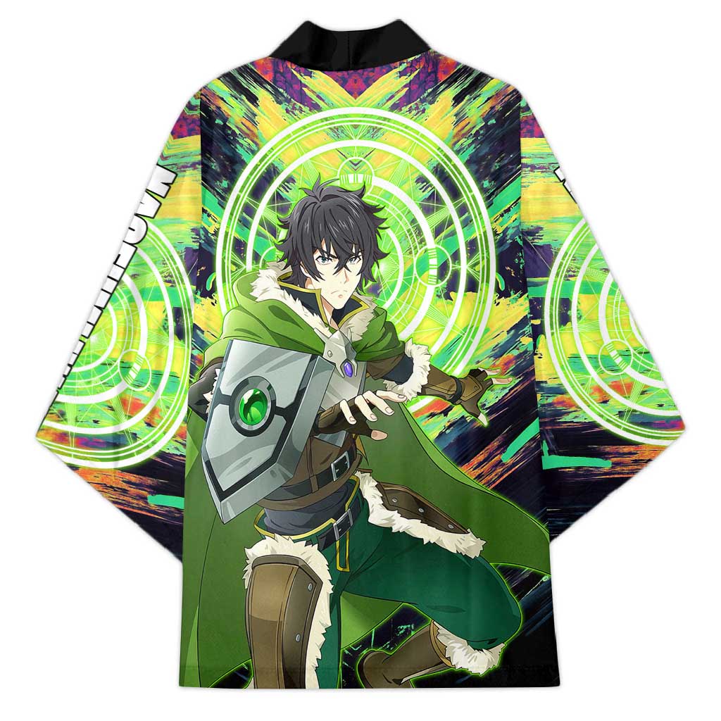 Naofumi The Rising of the Shield Hero Kimono with Dynamic Combat Pose and Energy Circles - The Mazicc