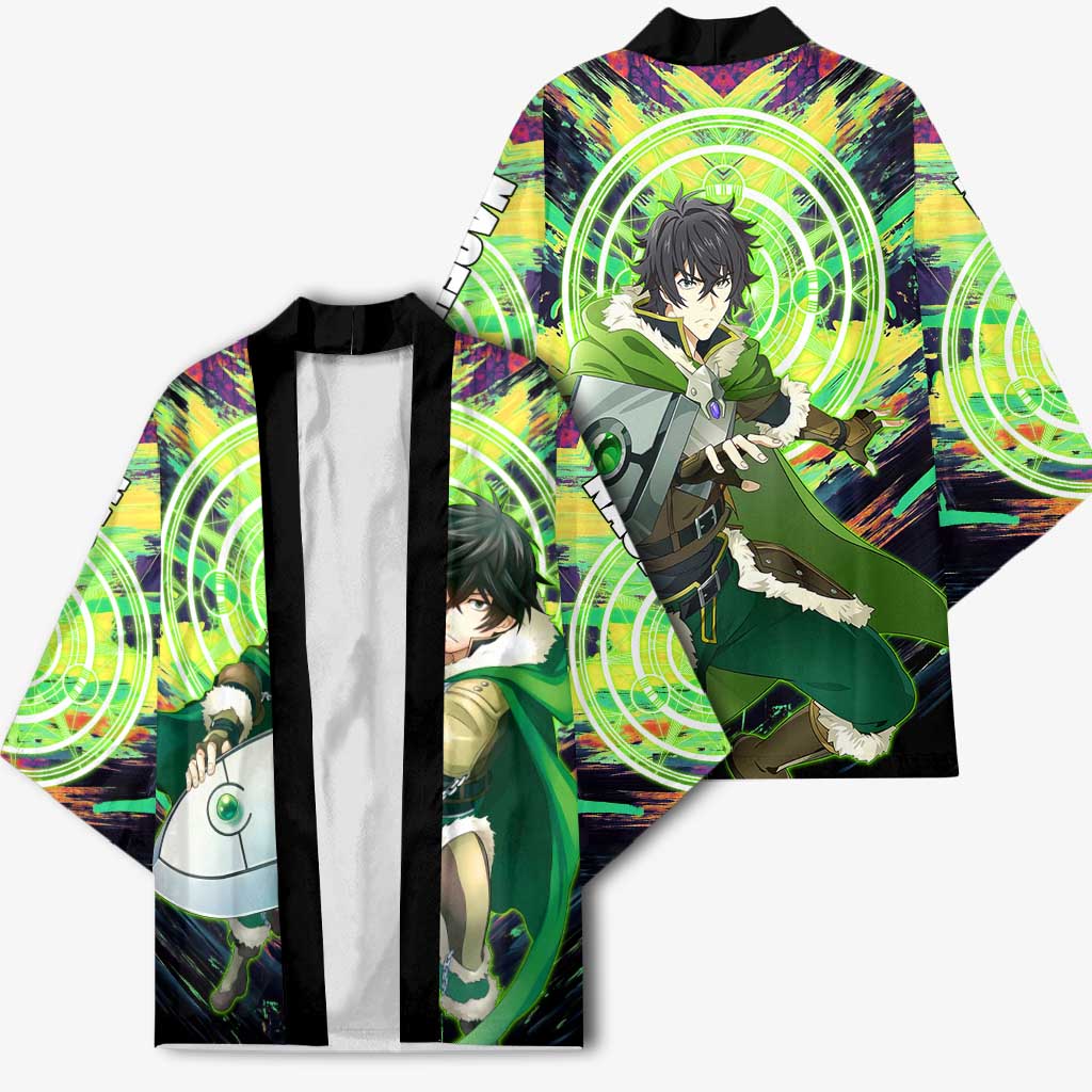 Naofumi The Rising of the Shield Hero Kimono with Dynamic Combat Pose and Energy Circles - The Mazicc