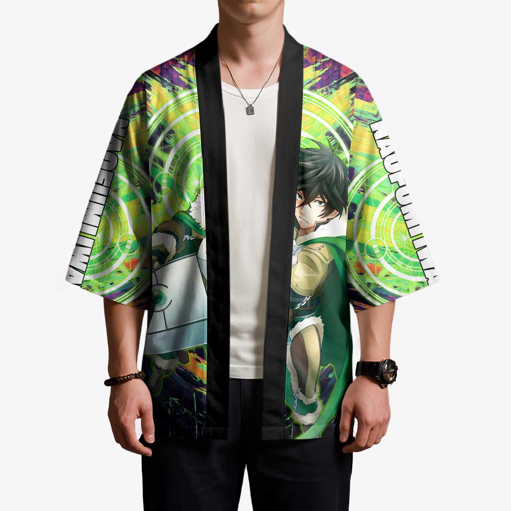 Naofumi The Rising of the Shield Hero Kimono with Dynamic Combat Pose and Energy Circles - The Mazicc