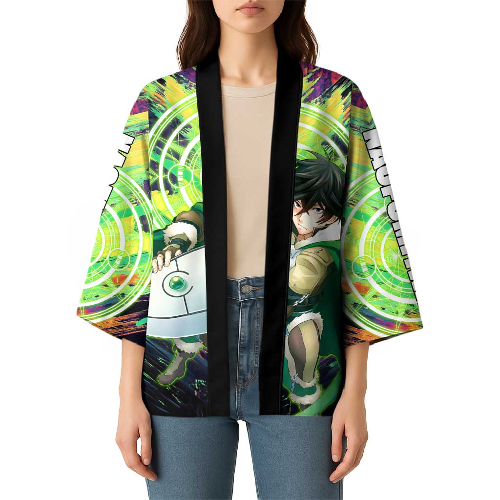 Naofumi The Rising of the Shield Hero Kimono with Dynamic Combat Pose and Energy Circles - The Mazicc