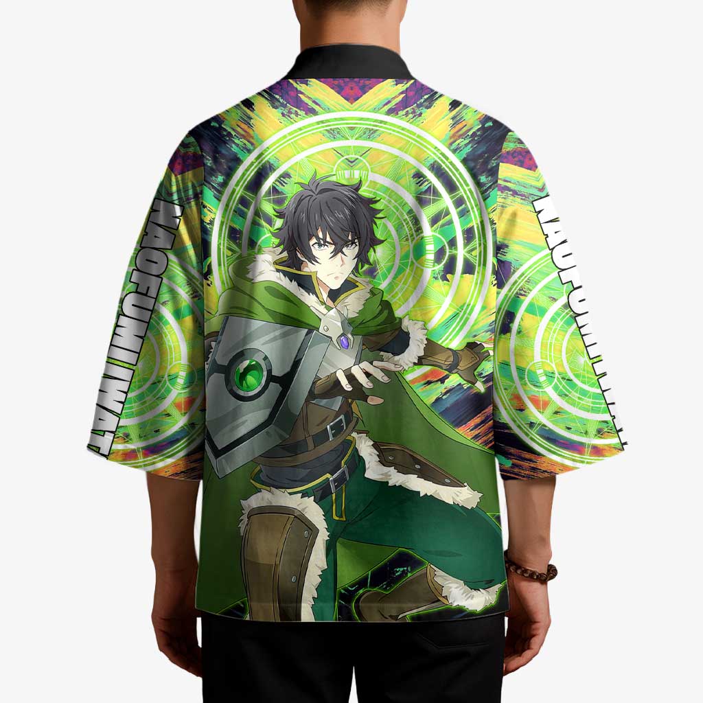 Naofumi The Rising of the Shield Hero Kimono with Dynamic Combat Pose and Energy Circles - The Mazicc
