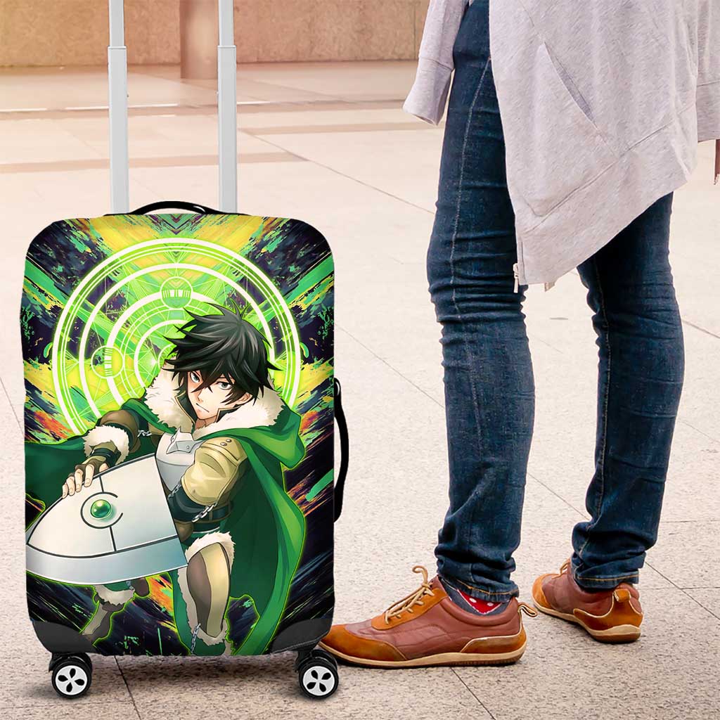 Naofumi The Rising of the Shield Hero Luggage Cover with Dynamic Combat Pose and Energy Circles - The Mazicc