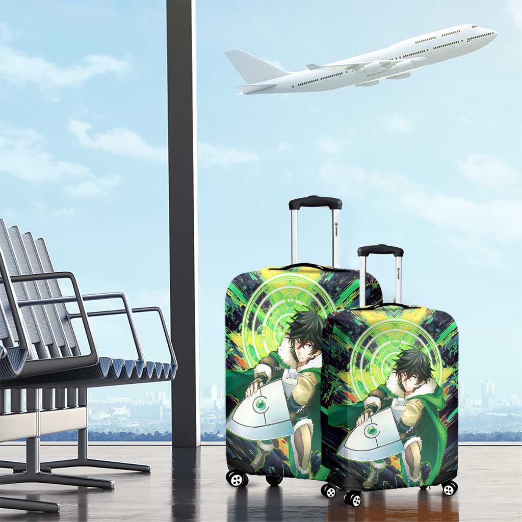Naofumi The Rising of the Shield Hero Luggage Cover with Dynamic Combat Pose and Energy Circles - The Mazicc