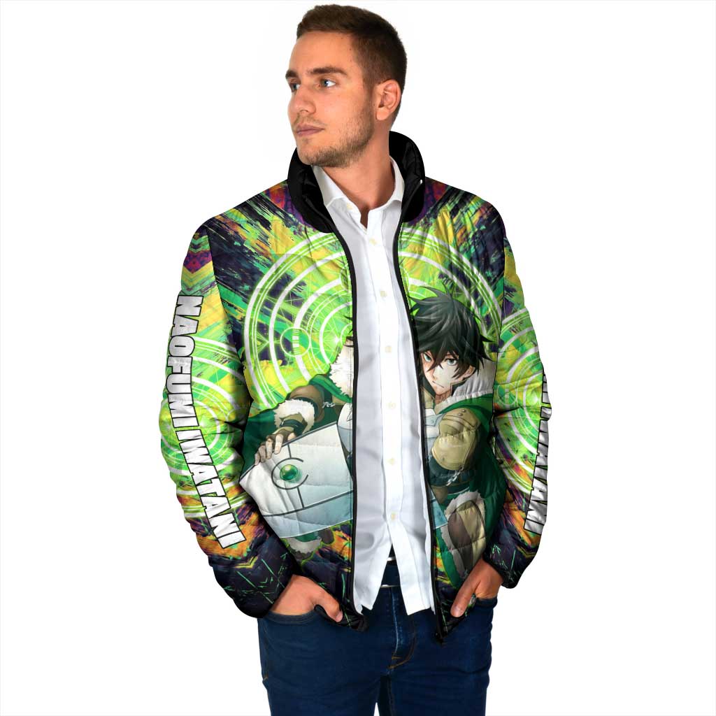 Naofumi The Rising of the Shield Hero Padded Jacket with Dynamic Combat Pose and Energy Circles - The Mazicc