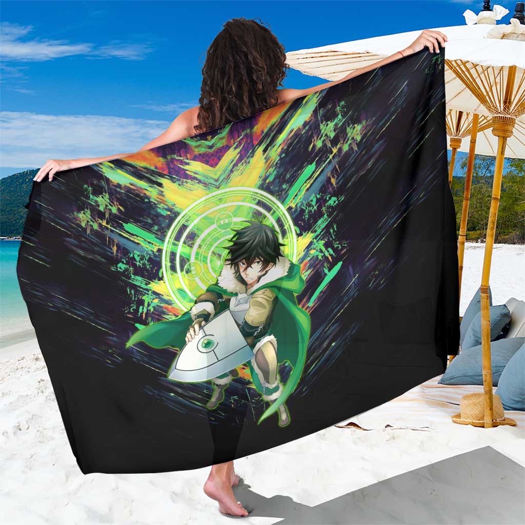 Naofumi The Rising of the Shield Hero Sarong with Dynamic Combat Pose and Energy Circles - The Mazicc