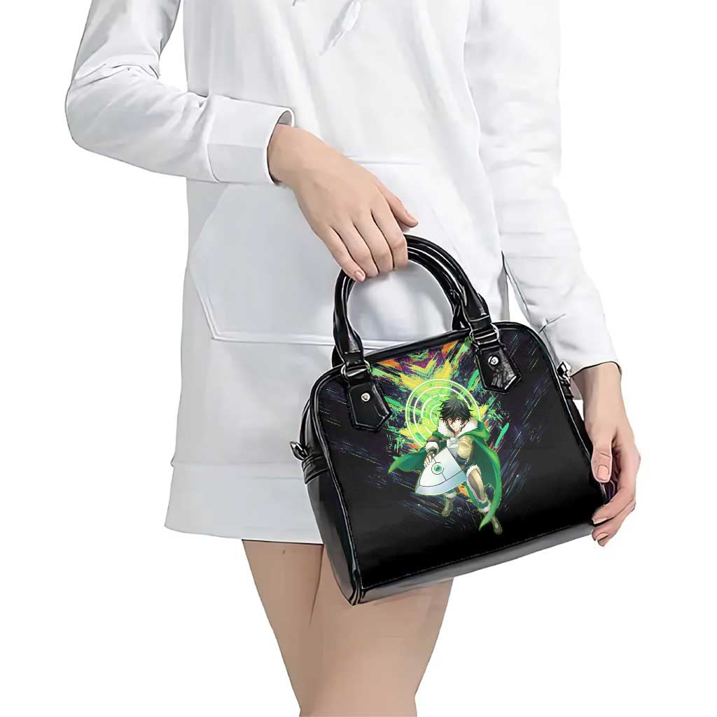 Naofumi The Rising of the Shield Hero Shoulder Handbag with Dynamic Combat Pose and Energy Circles - The Mazicc