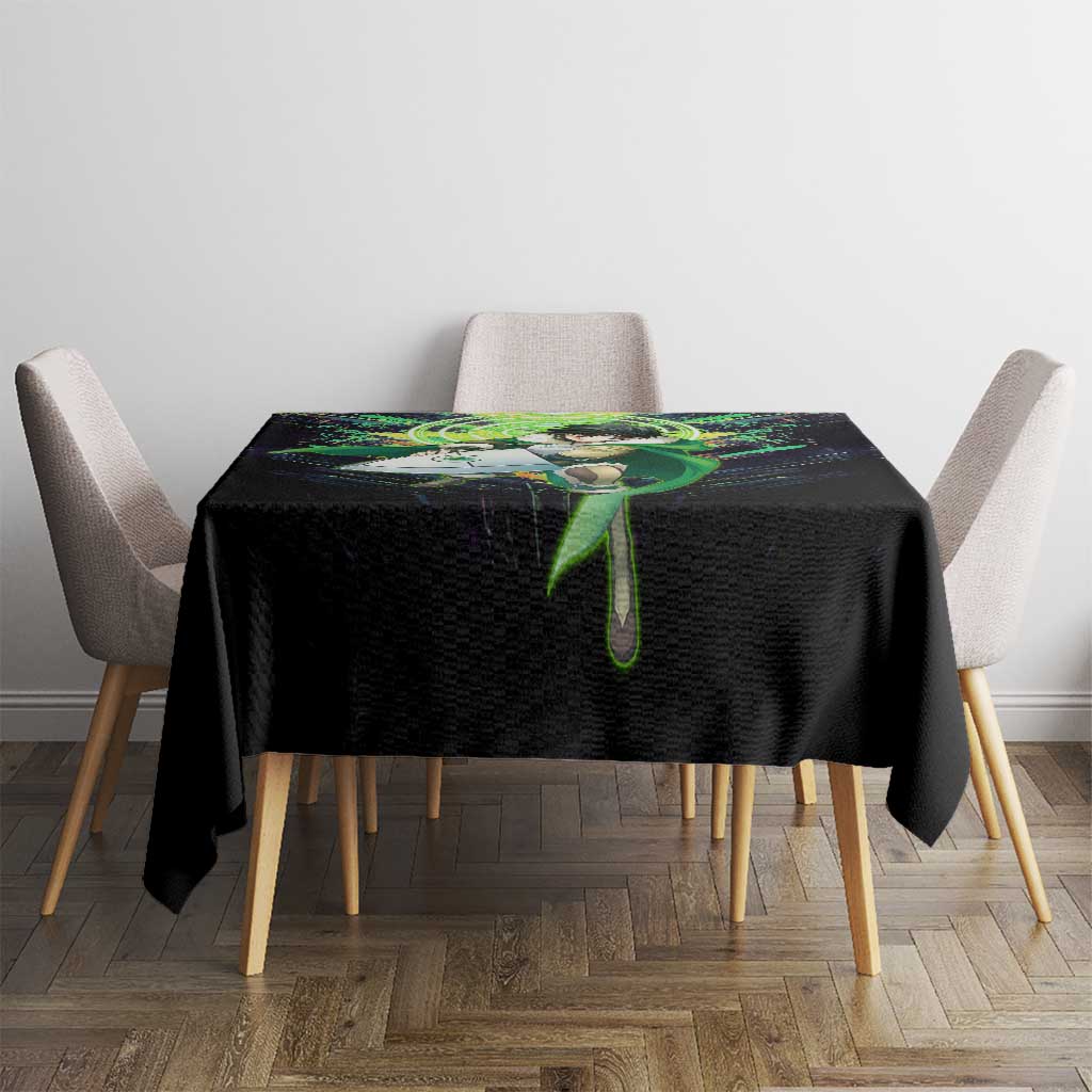 Naofumi The Rising of the Shield Hero Tablecloth with Dynamic Combat Pose and Energy Circles - The Mazicc