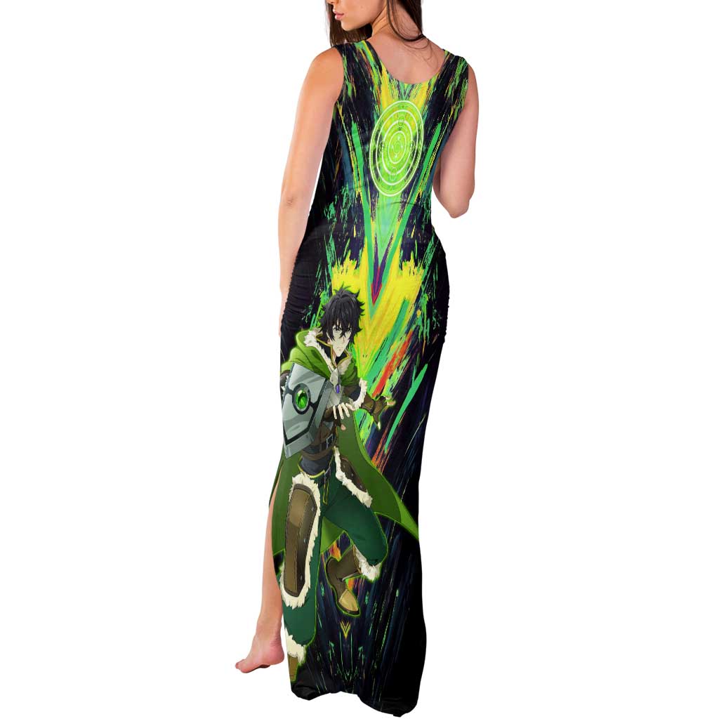 Naofumi The Rising of the Shield Hero Tank Maxi Dress with Dynamic Combat Pose and Energy Circles - The Mazicc