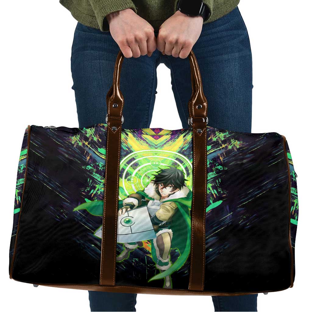 Naofumi The Rising of the Shield Hero Travel Bag with Dynamic Combat Pose and Energy Circles - The Mazicc