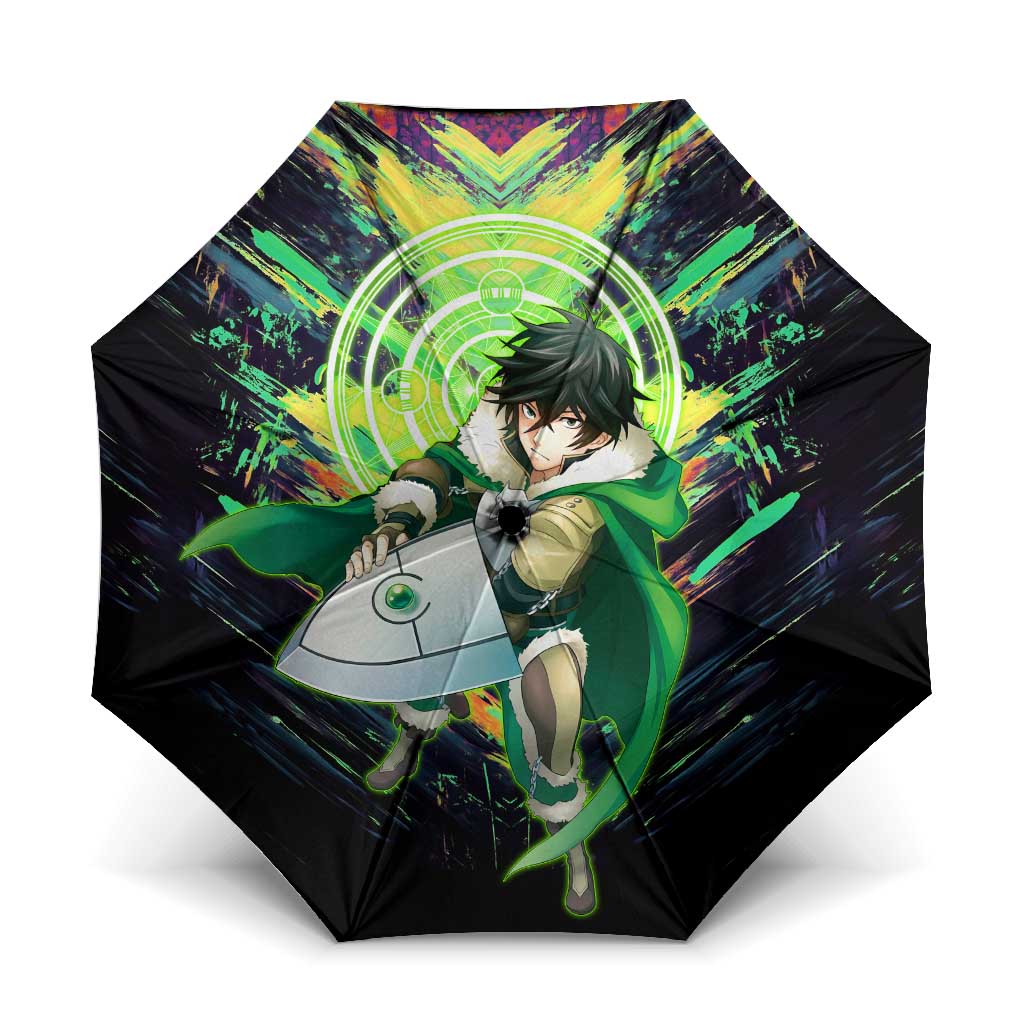 Naofumi The Rising of the Shield Hero Umbrella with Dynamic Combat Pose and Energy Circles - The Mazicc