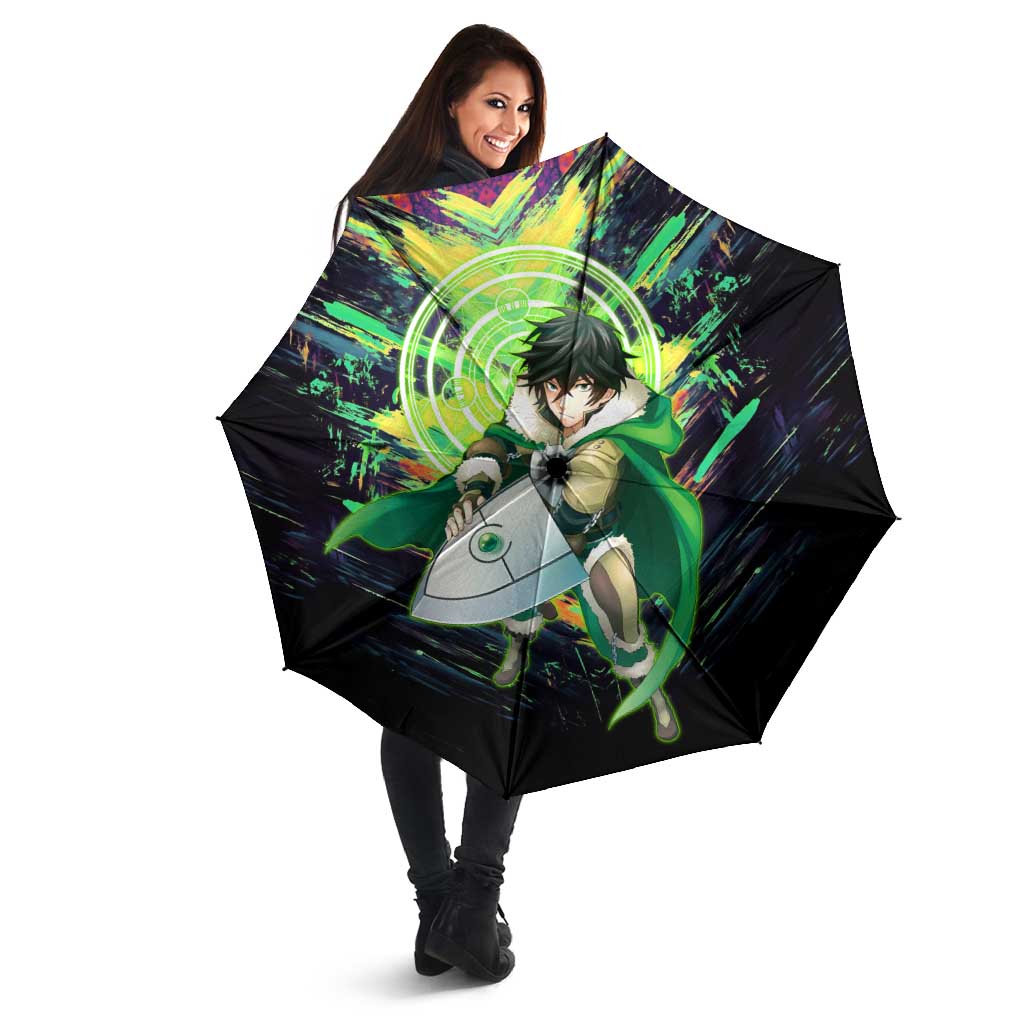 Naofumi The Rising of the Shield Hero Umbrella with Dynamic Combat Pose and Energy Circles - The Mazicc