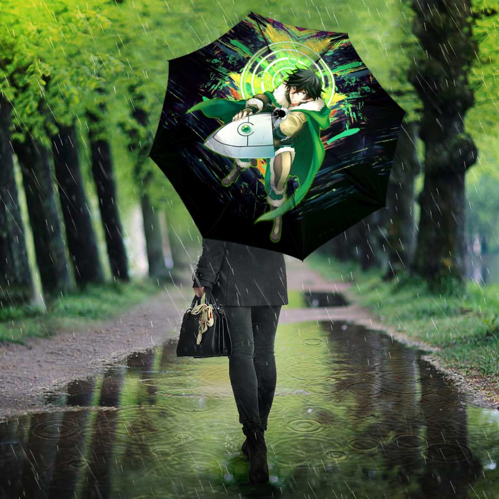 Naofumi The Rising of the Shield Hero Umbrella with Dynamic Combat Pose and Energy Circles - The Mazicc