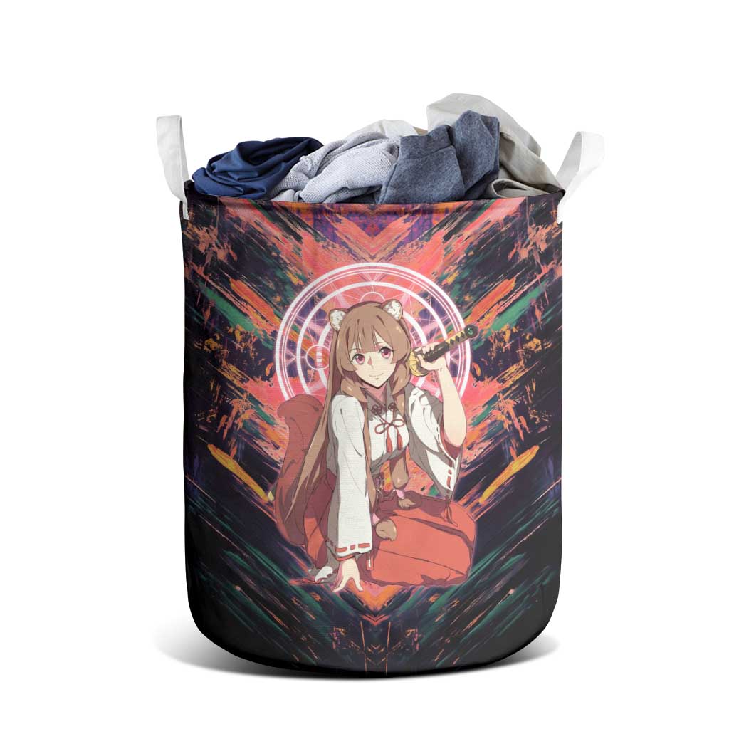 Raphtalia The Rising of the Shield Hero Laundry Basket with Magical Circle Effects and Energetic Battle Pose - The Mazicc